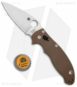 Spyderco Manix 2 Folding Knife Brown G-10 (3.375" Satin M390) C101GPBN2 -Kershaw Sales Shop Spyderco Manix 2 Brown G 10 Satin C101GPBN2 BHQ 93652 jr bottlecap