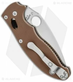 Spyderco Manix 2 Folding Knife Brown G-10 (3.375" Satin M390) C101GPBN2 -Kershaw Sales Shop Spyderco Manix 2 Brown G 10 Satin C101GPBN2 BHQ 93652 jr side