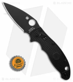 Spyderco Manix 2 Lightweight Knife Black FRCP (3.37" Black CTS-BD1N) C101PBBK2 -Kershaw Sales Shop Spyderco Manix 2 Lightweight KNife Black FRCP 3in Black BHQ 30199 td size