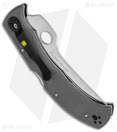 Spyderco Masaad Ayoob Lockback Knife Gray G-10 (3.6" Satin CRU-WEAR Serr) 3 Spyderco Masaad Ayoob Lockback Knife Gray G-10 (3.6" Satin CRU-WEAR Serr) - Image 3