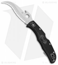Spyderco Matriarch 2 Knife Emerson Black FRN (3.57" Satin Full Serr) C12SBK2W