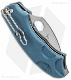 Spyderco Meerkat Sprint Run Knife Blue FRN (2" Satin V-Toku2) C64PBLE -Kershaw Sales Shop Spyderco Meerkat Sprint Run Blue FRN Satin C64PBLE BHQ 93648 jr side