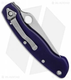 Spyderco Military Knife Dark Blue G-10 (4" Satin CPM-S110V) C36GPDBL -Kershaw Sales Shop Spyderco Military Dark Blue G10 Satin BHQ 33040 er side