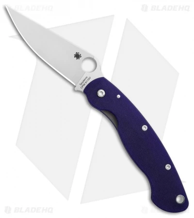Spyderco Military Knife Dark Blue G-10 (4" Satin CPM-S110V) C36GPDBL -Kershaw Sales Shop Spyderco Military Dark Blue G10 Satin BHQ 33040 er