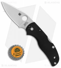 Spyderco Native 5 Lockback Knife Black G-10 (3" Satin) C41GP5 -Kershaw Sales Shop Spyderco Native 5 Black G10 Satin BHQ 8024 er bottlecap