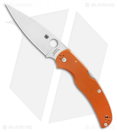 Spyderco Native Chief Lockback Knife Orange G-10 (4" Satin REX 45) C244GPBORE 1 Spyderco Native Chief Lockback Knife Orange G-10 (4" Satin REX 45) C244GPBORE