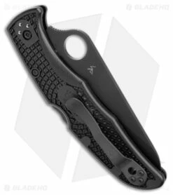 Spyderco Pacific Salt 2 Lockback Knife Black FRN (3.4" Black Serr) C91SBBK2 -Kershaw Sales Shop Spyderco Pacific Salt 2 LB Black FRN Black Serr BHQ 106203 jr side