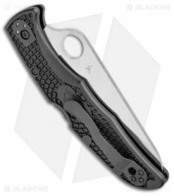 Spyderco Pacific Salt 2 Lockback Knife Black FRN (3.4" Satin Serr) C91SBK2 -Kershaw Sales Shop Spyderco Pacific Salt 2 LB Black FRN Satin Serr C91SBK2 BHQ 106204 jr side