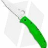 Spyderco Pacific Salt 2 Lockback Knife Green FRN (3.4" Satin Serr LC200N)