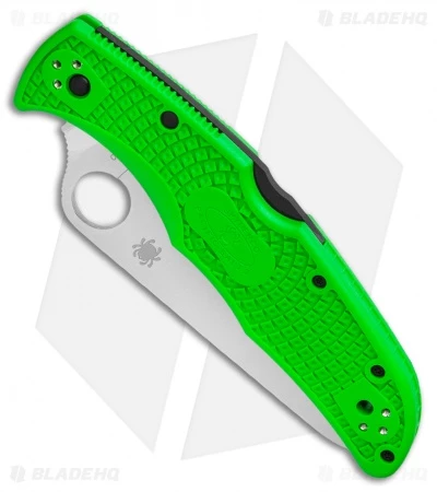 Spyderco Pacific Salt 2 Lockback Knife Green FRN (3.4" Satin LC200N) C91FPGR2 2 Spyderco Pacific Salt 2 Lockback Knife Green FRN (3.4" Satin LC200N) C91FPGR2 - Image 2