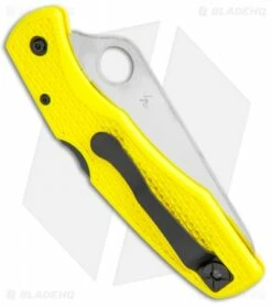 Spyderco Pacific Salt H-1 Knife C91SYL Yellow FRN (3.81" Satin Serr) -Kershaw Sales Shop Spyderco Pacific Salt H 1 C91SYL Yellow FRN Satin Serr BHQ 8216 jr side