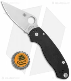 Spyderco Para 3 Compression Lock Knife Black G-10 (3" Stonewash) C223GP -Kershaw Sales Shop Spyderco Para 3 Compression Lock Black G 10 SW C223GP BHQ 50648 jr bottlecap