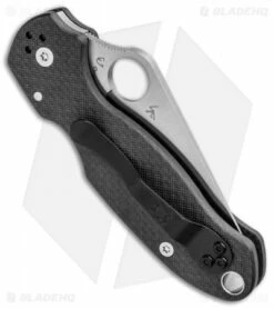 Spyderco Para 3 Compression Lock Knife Carbon Fiber (3" Satin Serr 52100) -Kershaw Sales Shop Spyderco Para 3 Compression Lock CF Satin Serr C223CF52100PS BHQ 87874 jr side