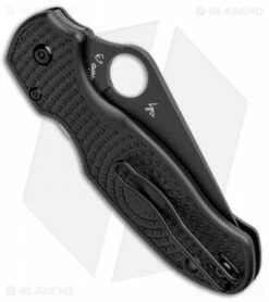 Spyderco Para 3 Lightweight Comp Lock Folding Knife Black LW (3" Black Serr) -Kershaw Sales Shop Spyderco Para 3 Lightweight Comp Lock Black LW Black Serr C223SBBK BHQ 108336 jr side