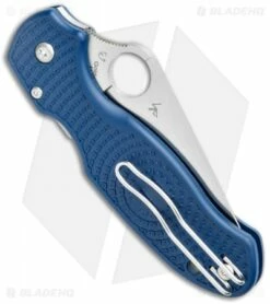 Spyderco Para 3 Lightweight Compression Lock Knife Blue (3" Satin SPY27) 6 Spyderco Para 3 Lightweight Compression Lock Knife Blue (3" Satin SPY27) -Kershaw Sales Shop Spyderco Para 3 Lightweight Compression LB Blue Satin C223PCBL BHQ 106189 jr side