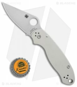 Spyderco Para 3 Sprint Run Knife Gray G-10 (3" Satin Cru-Wear) C223GPGYCW -Kershaw Sales Shop Spyderco Para 3 Sprint Run gray G10 satin CRU Wear BHQ 71266 er bottlecap