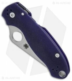 Spyderco Para 3 Compression Lock Knife Dark Blue G-10 (3" Satin S110V) C223GPDBL -Kershaw Sales Shop Spyderco Para 3 dark blue G10 satin S110V BHQ 71251 er spine