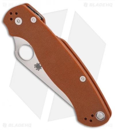 Spyderco Para Military 2 Sprint Run Knife Burnt Orange G-10 (3.44" Satin Rex 45) 3 Spyderco Para Military 2 Sprint Run Knife Burnt Orange G-10 (3.44" Satin Rex 45) - Image 3