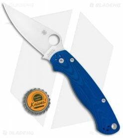 Spyderco Paramilitary 2 Compression Lock Knife Blue Aluminum (3.4" Satin) BHQ -Kershaw Sales Shop Spyderco Paramilitary 2 Blue Aluminum Satin C81ALPBL2 BHQ 105235 jr bottlecap