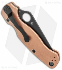 Spyderco Paramilitary 2 Compression Lock Knife Copper (3.5" Black CPM-REX 45) -Kershaw Sales Shop Spyderco Paramilitary 2 Compression Lock Copper Black C81CUPBK2 BHQ 126452 jr side