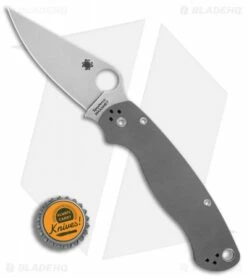 Spyderco Paramilitary 2 Knife Dark Gray G-10 (3.4" Stonewash Maxamet) C81GPDGY2 -Kershaw Sales Shop Spyderco Paramilitary 2 Dark Gray G10 satin maxamet BHQ 71341 er bottlecap