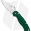 Spyderco Paramilitary 2 Compression Lock Knife Green Aluminum (3.4" Satin) BHQ