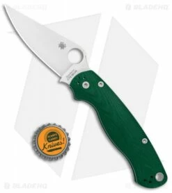 Spyderco Paramilitary 2 Compression Lock Knife Green Aluminum (3.4" Satin) BHQ -Kershaw Sales Shop Spyderco Paramilitary 2 Green Aluminum Satin C81ALPGR2 BHQ 137718 jr bottlecap