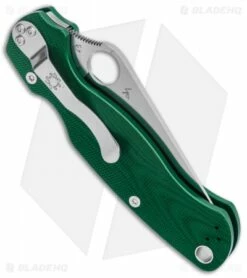 Spyderco Paramilitary 2 Compression Lock Knife Green Aluminum (3.4" Satin) BHQ -Kershaw Sales Shop Spyderco Paramilitary 2 Green Aluminum Satin C81ALPGR2 BHQ 137718 jr side