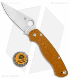 Spyderco Paramilitary 2 Knife Orange Aluminum Waves (3.4" Satin BD1N) C81ALPOR2 -Kershaw Sales Shop Spyderco Paramilitary 2 Orange Aluminum Satin BHQ 137753 jr bottlecap
