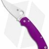 Spyderco Paramilitary 2 Compression Lock Knife Purple Aluminum (3.4" Satin) BHQ