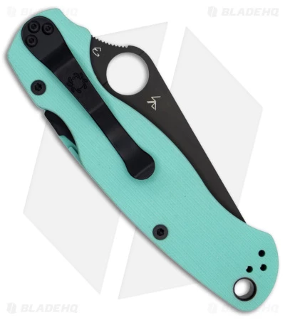 Spyderco Paramilitary 2 Compression Lock Knife Teal G-10 (3.4" Black S90V) 2 Spyderco Paramilitary 2 Compression Lock Knife Teal G-10 (3.4" Black S90V) - Image 2
