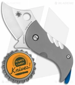 Spyderco Pochi Frame Lock Knife Titanium (1.56" Satin S45VN) -Kershaw Sales Shop Spyderco Pochi FL Ti Satin C256TIP BHQ 112401 jr bottlecap