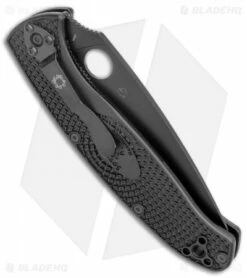 Spyderco Resilience Lightweight Liner Lock Knife Blackout (4.3" Black) C142PBBK -Kershaw Sales Shop Spyderco Resilience Lightweight LL Black FRN Black C142PBK BHQ 125851 jr side
