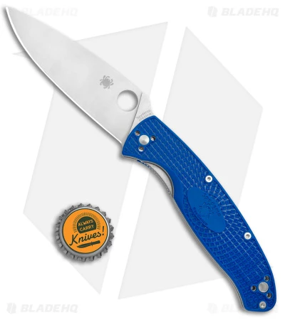 Spyderco Resilience Lightweight Liner Lock Knife Blue FRN (4.25" Satin) C142PBL 4 Spyderco Resilience Lightweight Liner Lock Knife Blue FRN (4.25" Satin) C142PBL - Image 4