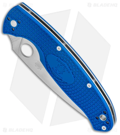 Spyderco Resilience Lightweight Liner Lock Knife Blue FRN (4.25" Satin) C142PBL 2 Spyderco Resilience Lightweight Liner Lock Knife Blue FRN (4.25" Satin) C142PBL - Image 2