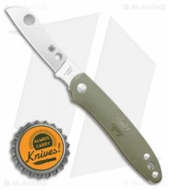 Spyderco Roadie Slip Joint Knife Olive Green FRN (2.1" Satin) C189PGR -Kershaw Sales Shop Spyderco Roadie Slip Joint Knife Olive Green FRN 2.1 Satin C189PGR BHQ 121038 LS Bottlecap