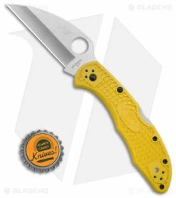 Spyderco Salt 2 Wharncliffe Knife Yellow FRN (2.89" Satin) C88PWCYL2 -Kershaw Sales Shop Spyderco Salr 2 Wharncliffe Knife Yellow FRN 2in Satin BHQ 85404 td size