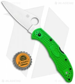Spyderco Salt 2 Lightweight Lockback Knife Green FRN (3" Satin) C88FPGR2 -Kershaw Sales Shop Spyderco Salt 2 Lightweight LB Green FRN Green C88FPGR2 BHQ 121029 jr bottlecap