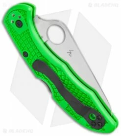 Spyderco Salt 2 Lightweight Lockback Knife Green FRN (3" Satin) C88FPGR2 -Kershaw Sales Shop Spyderco Salt 2 Lightweight LB Green FRN Green C88FPGR2 BHQ 121029 jr side