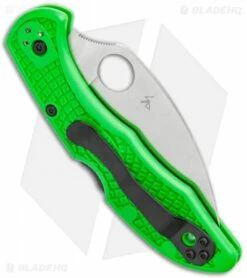 Spyderco Salt 2 Wharncliffe Knife Green FRN (3" Satin) C88FPWCGR2 -Kershaw Sales Shop Spyderco Salt 2 Wharncliffe LB Green FRN C88FPWCGR2 BHQ 121030 jr side