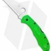 Spyderco Salt 2 Wharncliffe Lockback Knife Green FRN (3" Serr) C88FSWCGR2