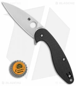 Spyderco Sliverax Compression Lock Knife CF/G-10 Laminate (3.5" Satin) C228CFP -Kershaw Sales Shop Spyderco Silverax cf G10 laminate satin BHQ 71313 er bottlecap