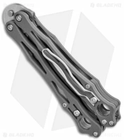 Spyderco SmallFly 2 Butterfly Knife Gray G-10 (3.4" Satin CPM Cru-Wear) -Kershaw Sales Shop Spyderco SmallFly 2 Butterfly Knife Gray G 10 3in Satin w CPM Cru Wear BHQ 151860 td side