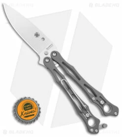 Spyderco SmallFly 2 Butterfly Knife Gray G-10 (3.4" Satin CPM Cru-Wear) -Kershaw Sales Shop Spyderco SmallFly 2 Butterfly Knife Gray G 10 3in Satin w CPM Cru Wear BHQ 151860 td size