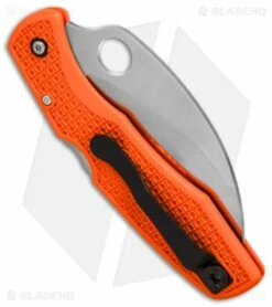 Spyderco SpyderHawk Salt Sprint Run Knife Orange FRN (3.6" Satin Serr) C77SOR -Kershaw Sales Shop Spyderco Spyderhawk Salt Sprint Run Orange FRN satin serr BHQ 78697 er side 2 2