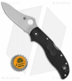 Spyderco Stretch 2 Lightweight Knife Black FRN (3.4" Satin) C90PBK2 -Kershaw Sales Shop Spyderco Stretch 2 lightweight black FRN satin C90PBK2 BHQ 50823 er size