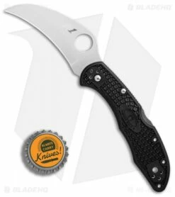 Spyderco Tasman Salt 2 Lock Back Knife Black FRN (2.8" Satin) C106PBK2 -Kershaw Sales Shop Spyderco Tasman Salt 2 black FRN satin BHQ 71329 er bottlecap 2
