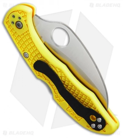 Spyderco Tasman Salt 2 Lock Back Knife Yellow FRN (2.8" Satin) C106PYL2 2 Spyderco Tasman Salt 2 Lock Back Knife Yellow FRN (2.8" Satin) C106PYL2 - Image 2
