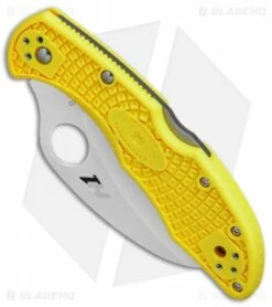 Spyderco Tasman Salt 2 Lock Back Knife Yellow FRN (2.8" Satin) C106PYL2 6 Spyderco Tasman Salt 2 Lock Back Knife Yellow FRN (2.8" Satin) C106PYL2 -Kershaw Sales Shop Spyderco Tasman Salt 2 yellow FRN satin BHQ 71335 er spine 3