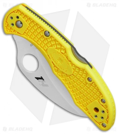 Spyderco Tasman Salt 2 Lock Back Knife Yellow FRN (2.8" Satin) C106PYL2 3 Spyderco Tasman Salt 2 Lock Back Knife Yellow FRN (2.8" Satin) C106PYL2 - Image 3